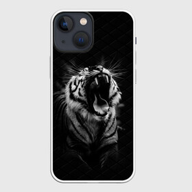 Чехол для iPhone 13 mini с принтом Тигр рычит Tiger realistic ,  |  | furry | low poly | tiger | восточный тигр | год тигра | голова | кошка | лоу поли | тигр | тигренок | фурри | хищник