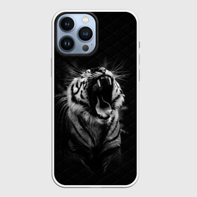 Чехол для iPhone 13 Pro Max с принтом Тигр рычит | Tiger realistic ,  |  | furry | low poly | tiger | восточный тигр | год тигра | голова | кошка | лоу поли | тигр | тигренок | фурри | хищник