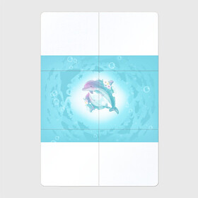 Магнитный плакат 2Х3 с принтом Два дельфина , Полимерный материал с магнитным слоем | 6 деталей размером 9*9 см | cute | dolphin | два дельфина | дельфин | дельфин в море | дельфинами | милый | мир | подводный
