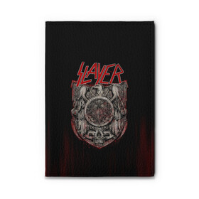 Обложка для автодокументов с принтом Slayer , натуральная кожа |  размер 19,9*13 см; внутри 4 больших “конверта” для документов и один маленький отдел — туда идеально встанут права | groove | kerry king | metall | rock | slayer | trash