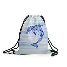 Рюкзак-мешок 3D с принтом Дельфин , 100% полиэстер | плотность ткани — 200 г/м2, размер — 35 х 45 см; лямки — толстые шнурки, застежка на шнуровке, без карманов и подкладки | cute | dolphin | два дельфина | дельфин | дельфин в море | дельфинами | милый | мир | подводный