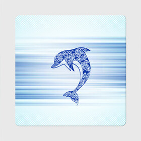 Магнит виниловый Квадрат с принтом Дельфин , полимерный материал с магнитным слоем | размер 9*9 см, закругленные углы | cute | dolphin | два дельфина | дельфин | дельфин в море | дельфинами | милый | мир | подводный