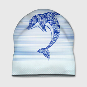 Шапка 3D с принтом Дельфин , 100% полиэстер | универсальный размер, печать по всей поверхности изделия | cute | dolphin | два дельфина | дельфин | дельфин в море | дельфинами | милый | мир | подводный