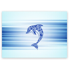 Поздравительная открытка с принтом Дельфин , 100% бумага | плотность бумаги 280 г/м2, матовая, на обратной стороне линовка и место для марки
 | Тематика изображения на принте: cute | dolphin | два дельфина | дельфин | дельфин в море | дельфинами | милый | мир | подводный