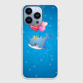 Чехол для iPhone 13 Pro с принтом Дельфин с воздушными шариками ,  |  | cute | dolphin | два дельфина | дельфин | дельфин в море | дельфинами | милый | мир | подводный