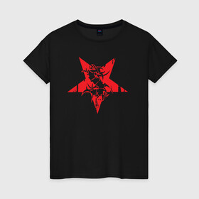 Женская футболка хлопок с принтом Sepultura: star , 100% хлопок | прямой крой, круглый вырез горловины, длина до линии бедер, слегка спущенное плечо | Тематика изображения на принте: black | brazil | death | metall | rock | sepultura