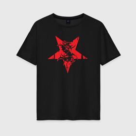 Женская футболка хлопок Oversize с принтом Sepultura: star , 100% хлопок | свободный крой, круглый ворот, спущенный рукав, длина до линии бедер
 | black | brazil | death | metall | rock | sepultura