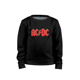 Детский свитшот хлопок с принтом AC/DC , 100% хлопок | круглый вырез горловины, эластичные манжеты, пояс и воротник | ac | ac dc | ac|dc | angus young | dc. logo | hard | rock | ангус янг | логотип