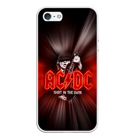 Чехол для iPhone 5/5S матовый с принтом AC/DC: Angus Young , Силикон | Область печати: задняя сторона чехла, без боковых панелей | Тематика изображения на принте: ac | ac dc | ac|dc | angus young | dc. logo | hard | rock | ангус янг | логотип