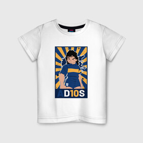 Детская футболка хлопок с принтом Maradona - Adios , 100% хлопок | круглый вырез горловины, полуприлегающий силуэт, длина до линии бедер | argentina | maradona | messi | sport | аргентина | гол | диего | марадона | месси | мяч | рука бога | спорт | футбол | чемпион