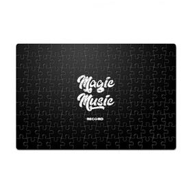 Головоломка Пазл магнитный 126 элементов с принтом Magic Music Record White on Black , полимерный материал с магнитным слоем | 126 деталей, размер изделия —  180*270 мм | magic | music | record | white on black | белая | белый на черном | знаменитость | музыкант