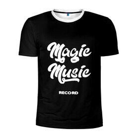 Мужская футболка 3D спортивная с принтом Magic Music Record White on Black , 100% полиэстер с улучшенными характеристиками | приталенный силуэт, круглая горловина, широкие плечи, сужается к линии бедра | Тематика изображения на принте: magic | music | record | white on black | белая | белый на черном | знаменитость | музыкант