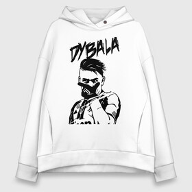 Женское худи Oversize хлопок с принтом DYBALA Juventus жест , френч-терри — 70% хлопок, 30% полиэстер. Мягкий теплый начес внутри —100% хлопок | боковые карманы, эластичные манжеты и нижняя кромка, капюшон на магнитной кнопке | 10 | ac milan | champions | fifa | juve | juventus | juvi | paulo dybala | soccer | uefa | дубала | лига чемпионов | номер | пауло дибала | сборная аргентины | спорт | уефа | фифа | фк | футбол | футболист | футбольный клуб | 