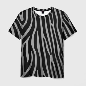 Мужская футболка 3D с принтом Zebra Camouflage , 100% полиэфир | прямой крой, круглый вырез горловины, длина до линии бедер | animal | blackandwhite | camouflage | stripes | zebra