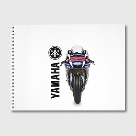 Альбом для рисования с принтом YAMAHA [002] , 100% бумага
 | матовая бумага, плотность 200 мг. | moto | yamaha | мотоцикл | ямана | ямаха