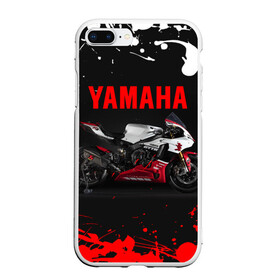 Чехол для iPhone 7Plus/8 Plus матовый с принтом YAMAHA [004] , Силикон | Область печати: задняя сторона чехла, без боковых панелей | moto | yamaha | мотоцикл | ямана | ямаха