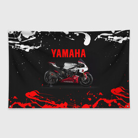 Флаг-баннер с принтом YAMAHA [004] , 100% полиэстер | размер 67 х 109 см, плотность ткани — 95 г/м2; по краям флага есть четыре люверса для крепления | Тематика изображения на принте: moto | yamaha | мотоцикл | ямана | ямаха