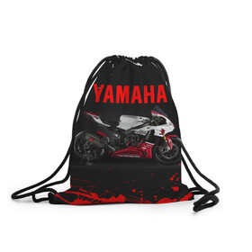 Рюкзак-мешок 3D с принтом YAMAHA [004] , 100% полиэстер | плотность ткани — 200 г/м2, размер — 35 х 45 см; лямки — толстые шнурки, застежка на шнуровке, без карманов и подкладки | moto | yamaha | мотоцикл | ямана | ямаха