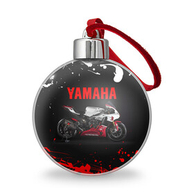 Ёлочный шар с принтом YAMAHA [004] , Пластик | Диаметр: 77 мм | moto | yamaha | мотоцикл | ямана | ямаха