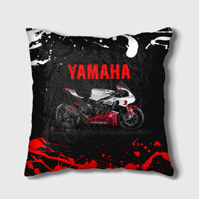 Подушка 3D с принтом YAMAHA [004] , наволочка – 100% полиэстер, наполнитель – холлофайбер (легкий наполнитель, не вызывает аллергию). | состоит из подушки и наволочки. Наволочка на молнии, легко снимается для стирки | moto | yamaha | мотоцикл | ямана | ямаха