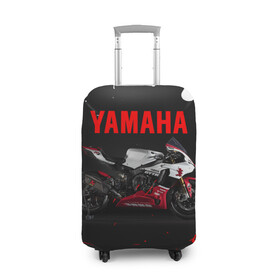 Чехол для чемодана 3D с принтом YAMAHA [004] , 86% полиэфир, 14% спандекс | двустороннее нанесение принта, прорези для ручек и колес | moto | yamaha | мотоцикл | ямана | ямаха