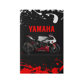 Обложка для паспорта матовая кожа с принтом YAMAHA [004] , натуральная матовая кожа | размер 19,3 х 13,7 см; прозрачные пластиковые крепления | moto | yamaha | мотоцикл | ямана | ямаха