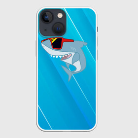 Чехол для iPhone 13 mini с принтом Акула в очках ,  |  | shark | акула | акуленок | акулы | жители | клыки | море | морские | океан | очки | рыба | черные