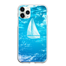 Чехол для iPhone 11 Pro матовый с принтом Парусная лодка , Силикон |  | Тематика изображения на принте: sailboat | кораблик | корабль | лодка | на голубом | парус | паруса | парусная лодка | халфтон