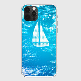 Чехол для iPhone 12 Pro Max с принтом Парусная лодка , Силикон |  | Тематика изображения на принте: sailboat | кораблик | корабль | лодка | на голубом | парус | паруса | парусная лодка | халфтон
