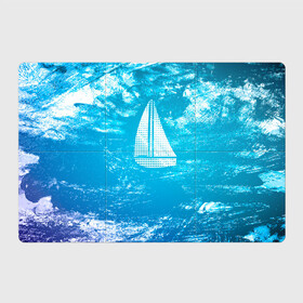 Магнитный плакат 3Х2 с принтом Парусная лодка , Полимерный материал с магнитным слоем | 6 деталей размером 9*9 см | sailboat | кораблик | корабль | лодка | на голубом | парус | паруса | парусная лодка | халфтон