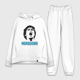 Женский костюм хлопок Oversize с принтом Maradona Scream ,  |  | argentina | maradona | messi | sport | аргентина | гол | диего | марадона | месси | мяч | рука бога | спорт | футбол | чемпион