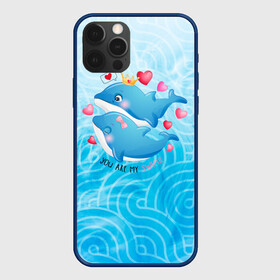 Чехол для iPhone 12 Pro с принтом Два дельфина , силикон | область печати: задняя сторона чехла, без боковых панелей | cute | dolphin | два дельфина | дельфин | дельфин в море | дельфинами | любовь | милый | мир | подводный | сердечки