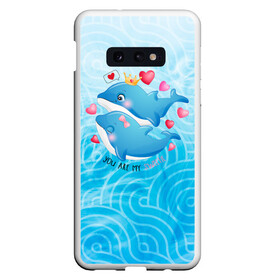 Чехол для Samsung S10E с принтом Два дельфина , Силикон | Область печати: задняя сторона чехла, без боковых панелей | cute | dolphin | два дельфина | дельфин | дельфин в море | дельфинами | любовь | милый | мир | подводный | сердечки