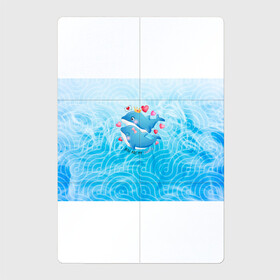 Магнитный плакат 2Х3 с принтом Два дельфина , Полимерный материал с магнитным слоем | 6 деталей размером 9*9 см | cute | dolphin | два дельфина | дельфин | дельфин в море | дельфинами | любовь | милый | мир | подводный | сердечки