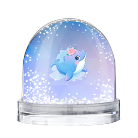 Игрушка Снежный шар с принтом Дельфинчик , Пластик | Изображение внутри шара печатается на глянцевой фотобумаге с двух сторон | cute | dolphin | дельфин | дельфин в море | дельфинами | дельфинчик | милый | мир | подводный