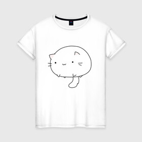 Женская футболка хлопок с принтом Котячий гриб , 100% хлопок | прямой крой, круглый вырез горловины, длина до линии бедер, слегка спущенное плечо | cat | гриб | кис | кот | котан | коты | котэ | кошка | кошки | мем