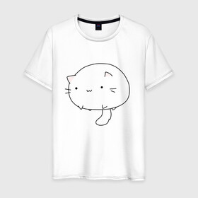 Мужская футболка хлопок с принтом Котячий гриб , 100% хлопок | прямой крой, круглый вырез горловины, длина до линии бедер, слегка спущенное плечо. | Тематика изображения на принте: cat | гриб | кис | кот | котан | коты | котэ | кошка | кошки | мем