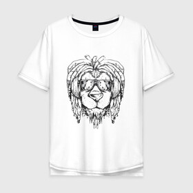 Мужская футболка хлопок Oversize с принтом Rasta Lion Лев Растаман , 100% хлопок | свободный крой, круглый ворот, “спинка” длиннее передней части | Тематика изображения на принте: bob marley | dreadlocks | dredds | dreds | lion | lions | pen drawing | rastaman | арт | боб марли | дредды | дредлок | дредлоки | дреды | лев в очках | лев с дредами | лев с наушниками | лев с солнечными очками | львы | рис