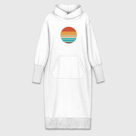 Платье удлиненное хлопок с принтом Retro Sunset Ретро закат ,  |  | art | beach | lines | minimal | minimalism | ocean | sea | sky | summer | sun | sunrise | арт | винтаж | винтажная иллюстрация | винтажный закат | восход | геометрия | лето | линии | минимализм | море | небо | океан | пляж | ретро