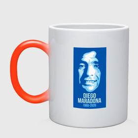 Кружка хамелеон с принтом Super Maradona , керамика | меняет цвет при нагревании, емкость 330 мл | argentina | maradona | messi | sport | аргентина | гол | диего | марадона | месси | мяч | рука бога | спорт | футбол | чемпион