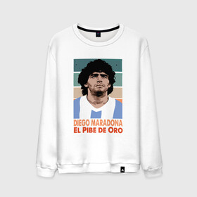 Мужской свитшот хлопок с принтом Maradona - El Pibe De Oro , 100% хлопок |  | Тематика изображения на принте: argentina | maradona | messi | sport | аргентина | гол | диего | марадона | месси | мяч | рука бога | спорт | футбол | чемпион