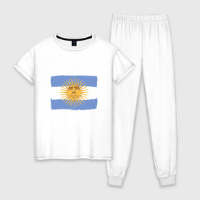 Женская пижама хлопок с принтом Maradona Sun , 100% хлопок | брюки и футболка прямого кроя, без карманов, на брюках мягкая резинка на поясе и по низу штанин | argentina | maradona | messi | sport | аргентина | гол | диего | марадона | месси | мяч | рука бога | спорт | футбол | чемпион