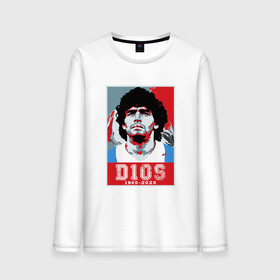 Мужской лонгслив хлопок с принтом Марадона - Dios , 100% хлопок |  | argentina | maradona | messi | sport | аргентина | гол | диего | марадона | месси | мяч | рука бога | спорт | футбол | чемпион