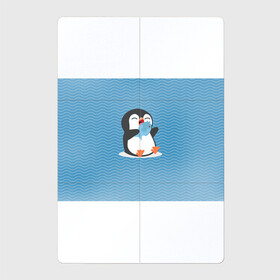 Магнитный плакат 2Х3 с принтом Пингвин , Полимерный материал с магнитным слоем | 6 деталей размером 9*9 см | ест рыбу | морские | океан | пингвин | пингвинчик | рыба | рыбку