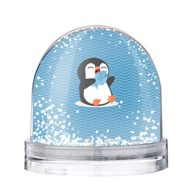 Игрушка Снежный шар с принтом Пингвин , Пластик | Изображение внутри шара печатается на глянцевой фотобумаге с двух сторон | ест рыбу | морские | океан | пингвин | пингвинчик | рыба | рыбку