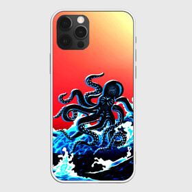 Чехол для iPhone 12 Pro Max с принтом Кракен в Море | Градиент , Силикон |  | Тематика изображения на принте: animal | beast | fade | kraken | monster | moon | ocean | octopus | sea | water | waves | вода | волны | градиент | животные | звери | кракен | луна | монстр | море | океан | осьминог | рыбы | щупальца