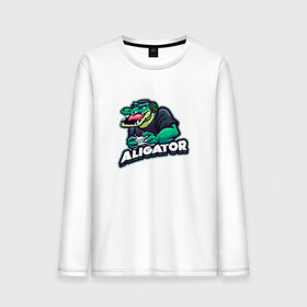 Мужской лонгслив хлопок с принтом Аллигатор , 100% хлопок |  | alligator | crocodile | reptile | аллигатор | крокодил | крокодильчик