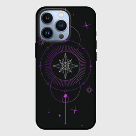 Чехол для iPhone 13 Pro с принтом Астрология ,  |  | Тематика изображения на принте: астрология | глаз | гороскоп | звезды | лавандовый | лиловый | луна | оккультный глаз | пиктограмма | пиктограммы | руны | солнце | фиолетовый | черный и золотой | эзотерика