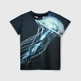 Детская футболка 3D с принтом Рисунок медуза , 100% гипоаллергенный полиэфир | прямой крой, круглый вырез горловины, длина до линии бедер, чуть спущенное плечо, ткань немного тянется | medusa | арт | животные | медузы | рисунок | рыбы | щупальца