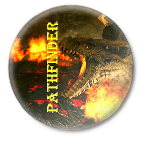 Значок с принтом Pathfinder НРИ ,  металл | круглая форма, металлическая застежка в виде булавки | pathfinder | roleplaying game | настолка | настольная ролевая игра | настольные игры | настольщик | нри